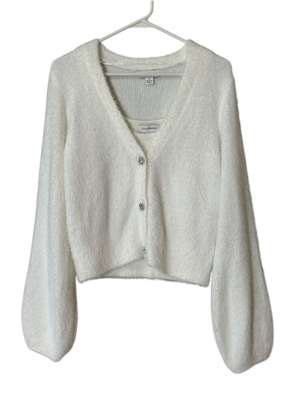 Calligraphie 2 Piece Sweater Set Women Size Medium Buttons Super Soft Knit City